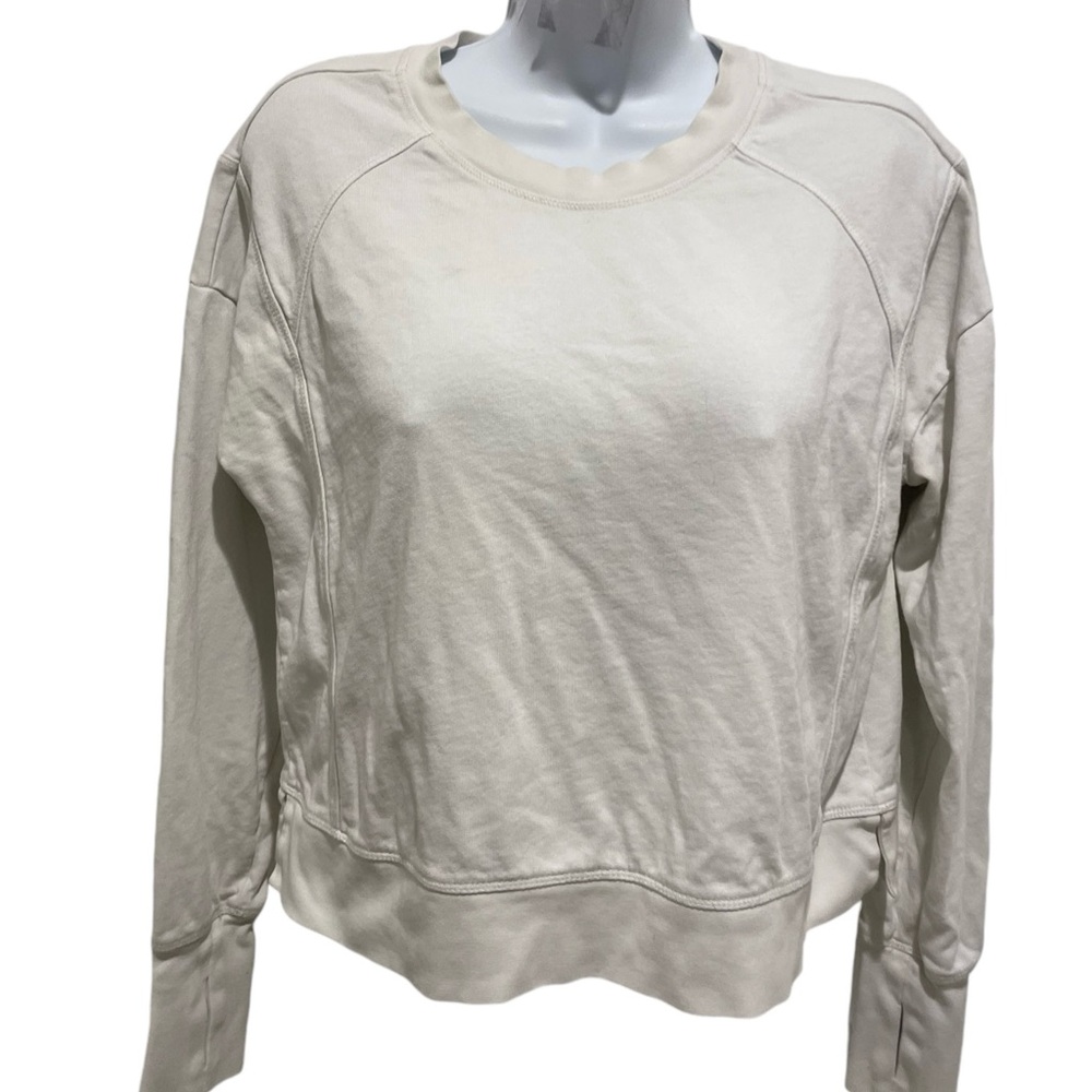 SWEATY BETTY Womens White Cropped Sweatshirt Athletic Workout Size Small